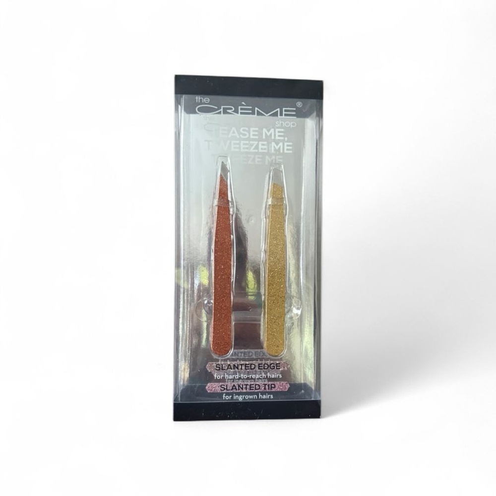 The Crème Shop Tease Me Tweeze Me Tweezer set 1 Slanted Edge - 1 Slanted Tip